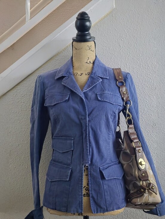Jackets & Blazers - Angela Mele Milano Vintage Italian Denim Jacket Y2K Size 6